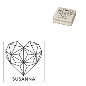 Modern chique geometrisch hart 	rubberstempel (Gestempeld)