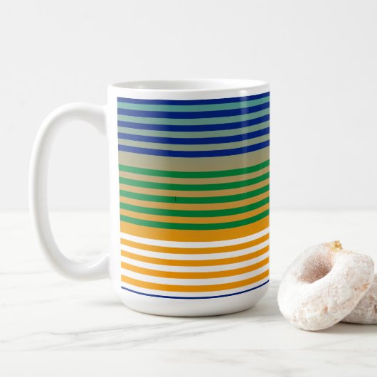 Modern chique gestreepte koffiemok (Met donut)