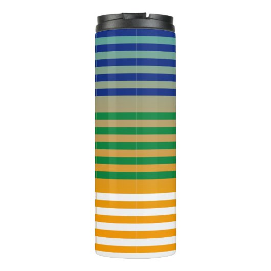 Modern chique gestreepte thermosbeker (Achterkant)
