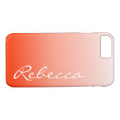 Modern chique girly aanpasbaar ombre sinaasappel Case-Mate iPhone case (Achterkant (Horizontaal))