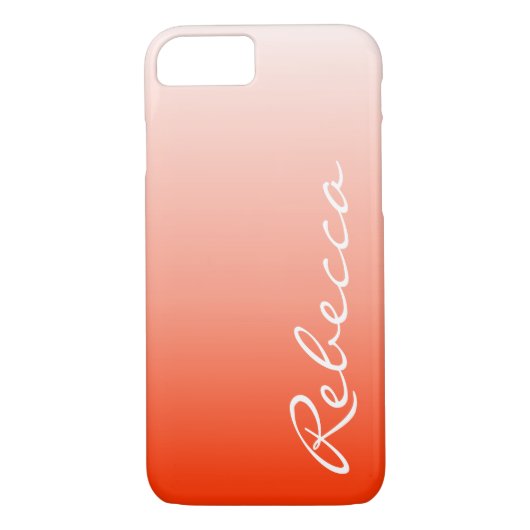 Modern chique girly aanpasbaar ombre sinaasappel Case-Mate iPhone case (Achterkant)