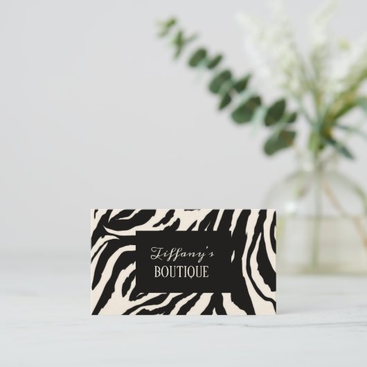 modern chique girly Zebra print Visitekaartjes (Staand voorkant)