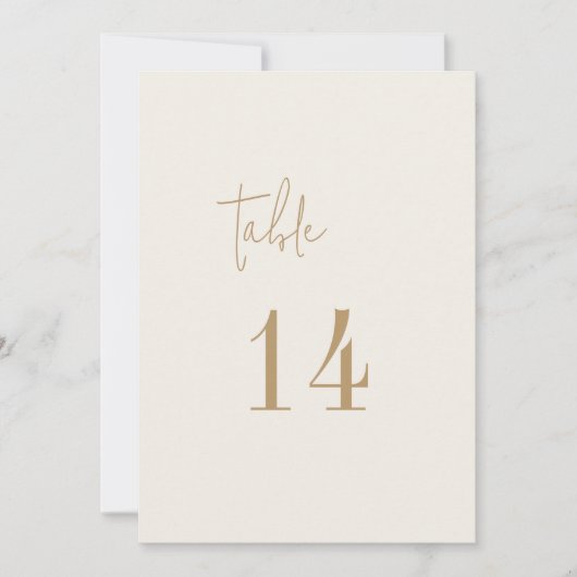 Modern chique  goud 5x7" Tafelnummers (Voorkant)