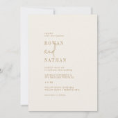 Modern chique  goud alles in één bruiloft kaart (Voorkant)