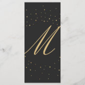 Modern chique goud gespikkeld op zwart bruiloft pr programma (Achterkant)