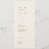 Modern chique goud Laten we het huwelijksmenu ete Menu (Voorkant)