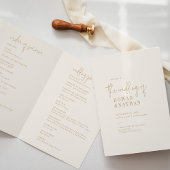 Modern chique gouden gevouwen bruiloft programma