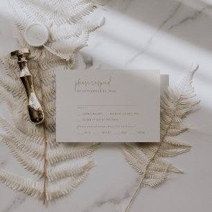 Modern chique gouden menu keuze RSVP-kaart