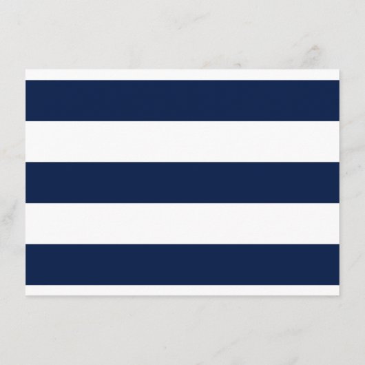 Modern chique marine blauw & wit bruiloft detail informatiekaartje (Achterkant)