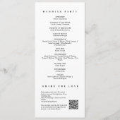 Modern chique minimalistisch monogram QR-code brui Programma (Achterkant)