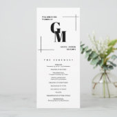 Modern chique minimalistisch monogram QR-code brui Programma (Staand voorkant)