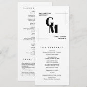 Modern chique minimalistisch monogram QR-code brui Programma (Voorkant / Achterkant)