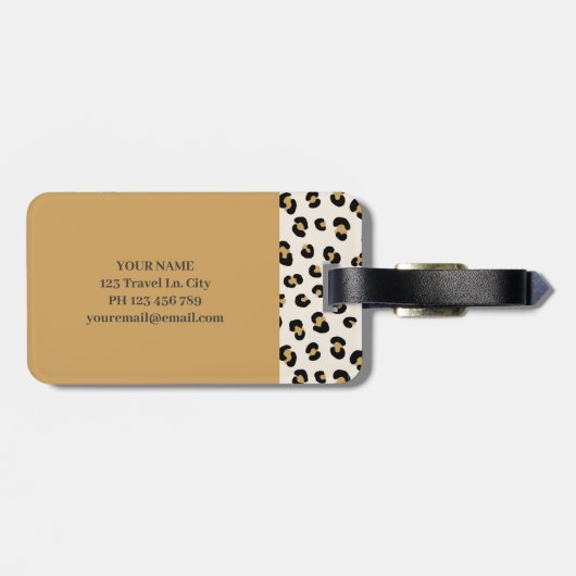 Modern chique monogram Bagagelabel (Achterkant horizontaal)