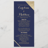 Modern chique navy blauw faux goud glam Programma (Voorkant)