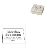 Modern Chique NORTH DAKOTA State Retouradres Rubberstempel (Gestempeld)