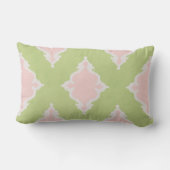 Modern chique pastel roze en groene ikat kussen (Achterkant)