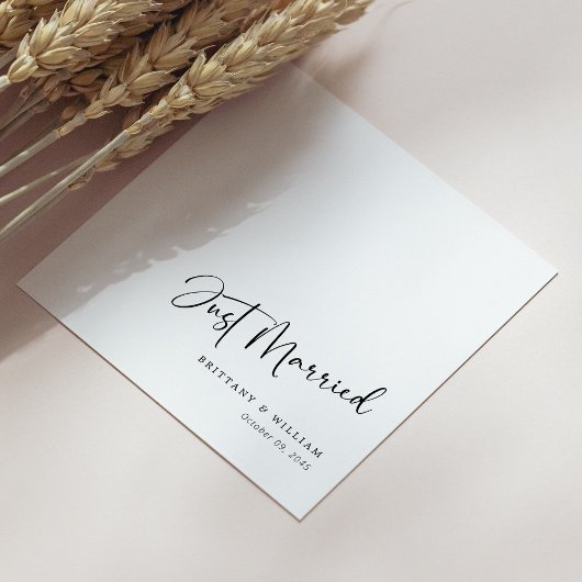 Modern chique romantisch script net getrouwd bruil servet