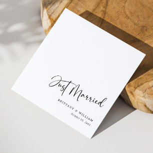 Modern chique romantisch script net getrouwd bruil servet
