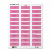 Modern Chique Roze Vrouwelijk Eenvoudig Elegant Etiket (Full Sheet)