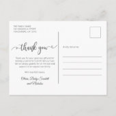 Modern chique script Baby 3 fotocollage dank u Briefkaart (Achterkant)