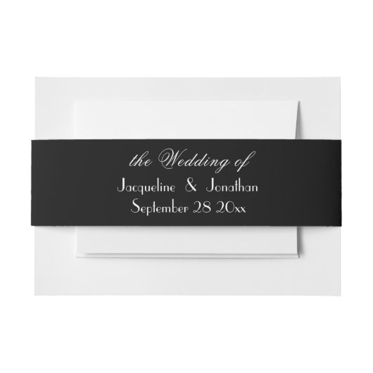 Modern chique script namen eenvoudige elegante bru uitnodigingen wikkel (Voorkant Voorbeeld)