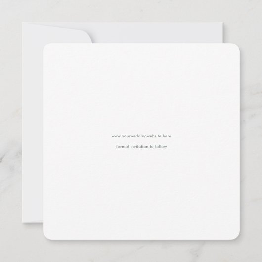 Modern Chique Script Sage Groen Vierkant Save The Date (Achterkant)