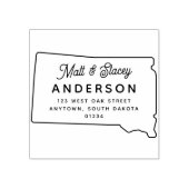 Modern Chique SOUTH DAKOTA State Retouradres Rubberstempel (Afrduk)