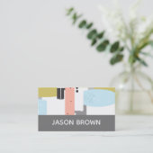 Modern chique trendy geometrisch abstract visitekaartje (Staand voorkant)