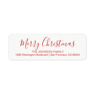 Modern chique vakantie kerst retour adres etiket