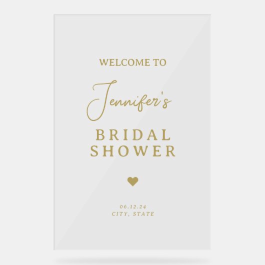 Modern chique Vrijgezellenfeest welkom gouden scri Acryl Bord (Voorkant)