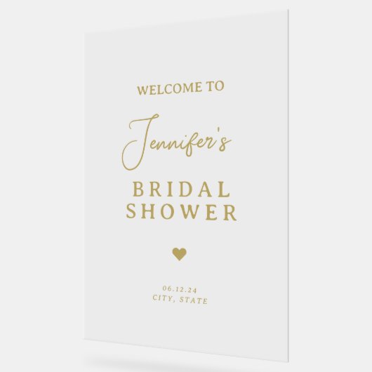 Modern chique Vrijgezellenfeest welkom gouden scri Acryl Bord (Hoek)