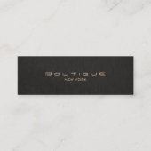 Modern chique zwart linnen professional mini visitekaartje (Voorkant)