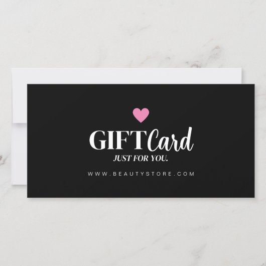 Modern chique zwart-wit cadeaubon (Voorkant)