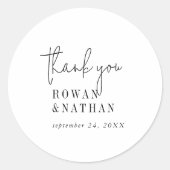 Modern chique zwart-wit dank u Stickers (Voorkant)