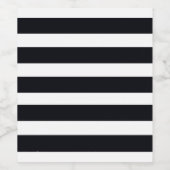 Modern chique zwart & wit gestreepte wijn label etiket (Enkel label)