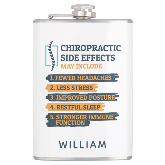 Modern Chiropractic Side Effects Gag Personalized Heupfles (Voorkant)