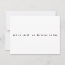 Modern Christian "God is Light" Invitation Kaart