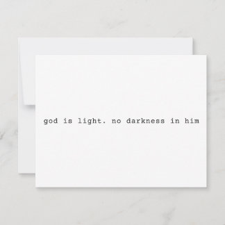 Modern Christian "God is Light" Invitation Kaart