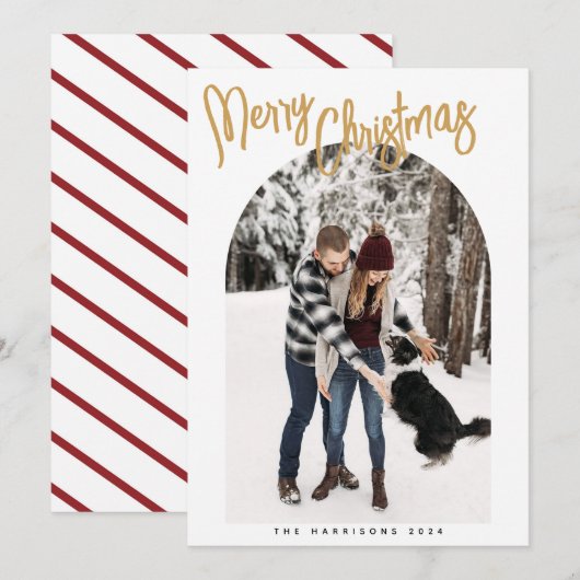 Modern Christmas Afbeelding Holiday Kaart (Voorkant / Achterkant)