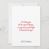 Modern Christmas Family of 5 Personalized Flat Feestdagenkaart (Achterkant)