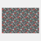 Modern Christmas floral and nutcrackers Inpakpapier Vel (Voorkant 3)