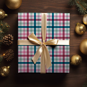 Modern Christmas Gingham Gift Wrap Cadeaupapier