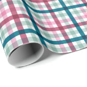 Modern Christmas Gingham Gift Wrap Cadeaupapier (Rol Hoek)