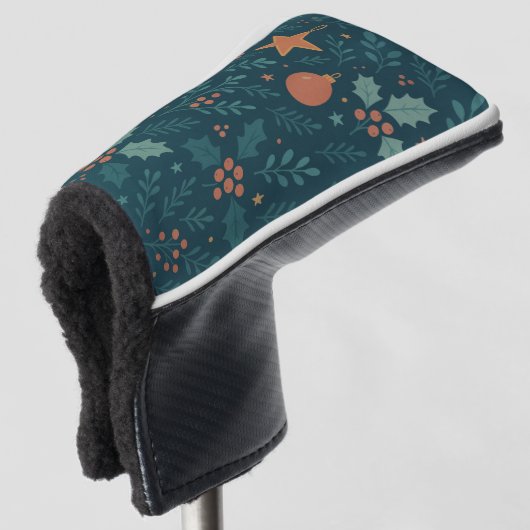 Modern Christmas Golf Head Hoesje – trendy vakanti Golfheadcover (3/4 voorkant)