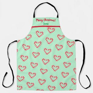 Modern Christmas Heart Candy Cane Large Schort