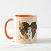 Modern Christmas Heart Shape 2 Photos Collage Mug (Gauche)