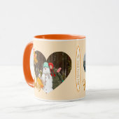 Modern Christmas Heart Shape 2 Photos Collage Mug (Devant gauche)