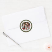 Modern Christmas Holly Foliage Photo Sticker (Enveloppe)