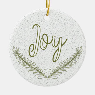 Modern Christmas Joy Custom Family Photo Holiday Keramisch Ornament