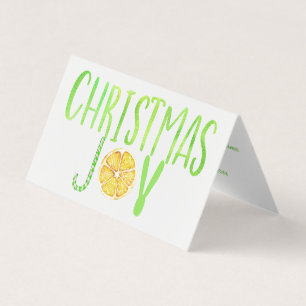 Modern Christmas JOY groene snoep riet citroen scr Kaart